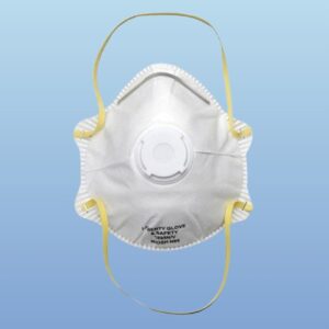 white duramask with valve and yellow straps
