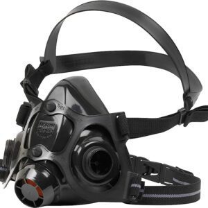 All black half face respirator