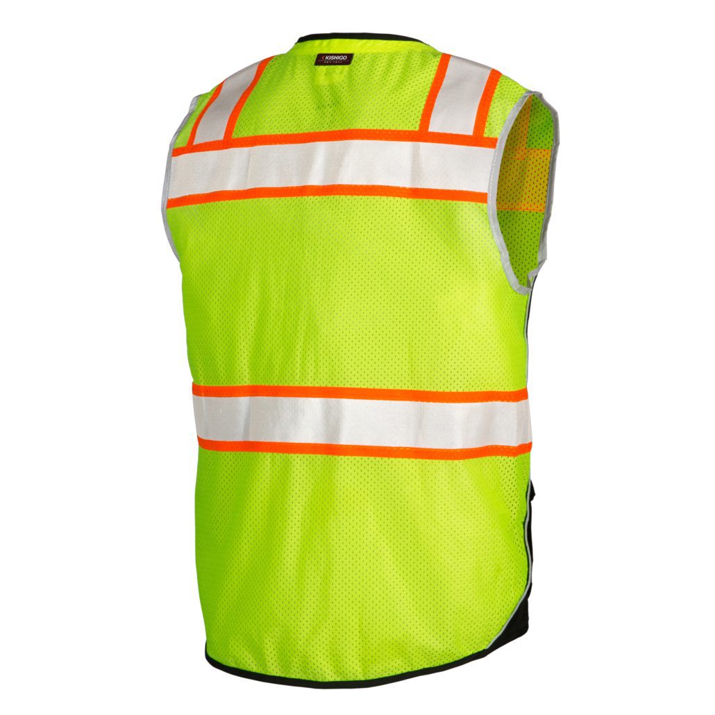Kishigo, Black Bottom Vest, Black Series Lime Back