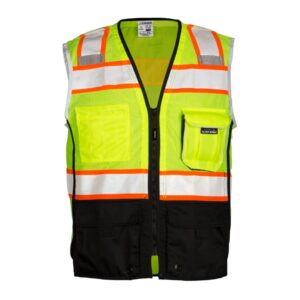 Kishigo, Black Bottom Vest, Black Series Lime