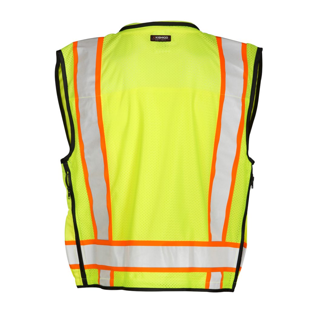 KISHIGO PROFESSIONAL SURVEYORS VEST LIME BACK