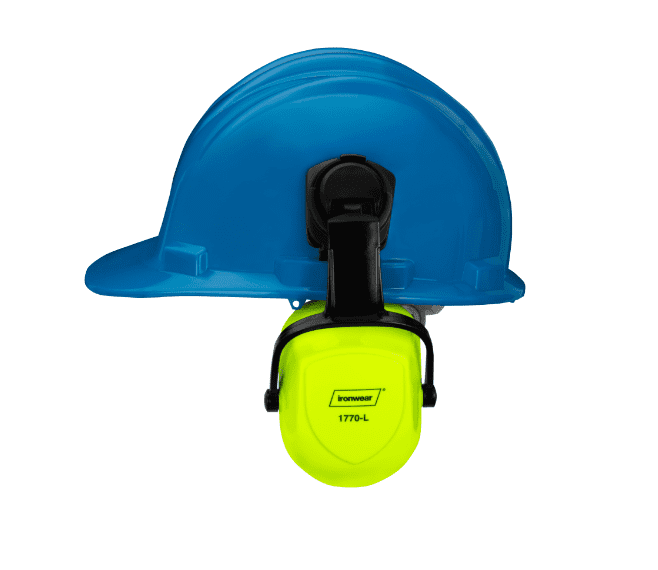 Yellow Earmuff for Raptor 1770 with helmet