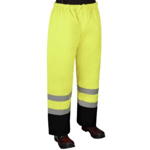 C16920GB HIVIZGARDâ„¢ CLASS E WATERPROOF RAIN PANTS WITH BLACK BOTTOM