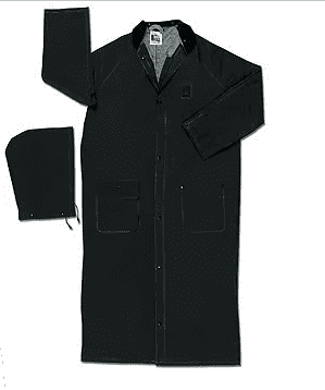 MCR Safety, Classic Plus Rain Coat, Black, Polyester/PVC, Snaps Closure: RIV-FR267CL
