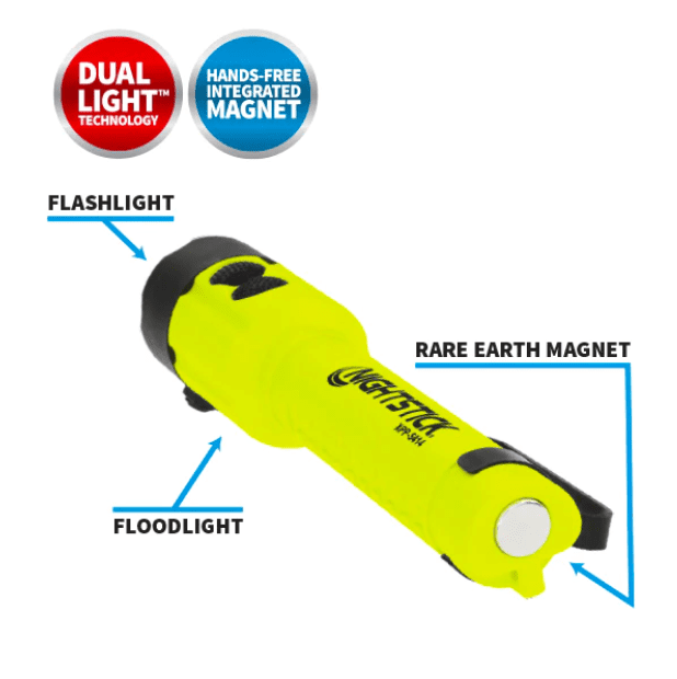 DUAL-LIGHT FLASHLIGHT W/TAIL MAGNET