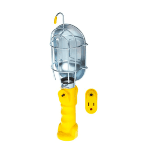 INCANDESCENT WORK LIGHT W/METAL GUARD & SINGLE OUTLET