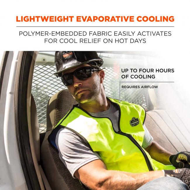 Chill-Its 6665 Evaporative Cooling Vest - Embedded Polymers, Zipper Closure