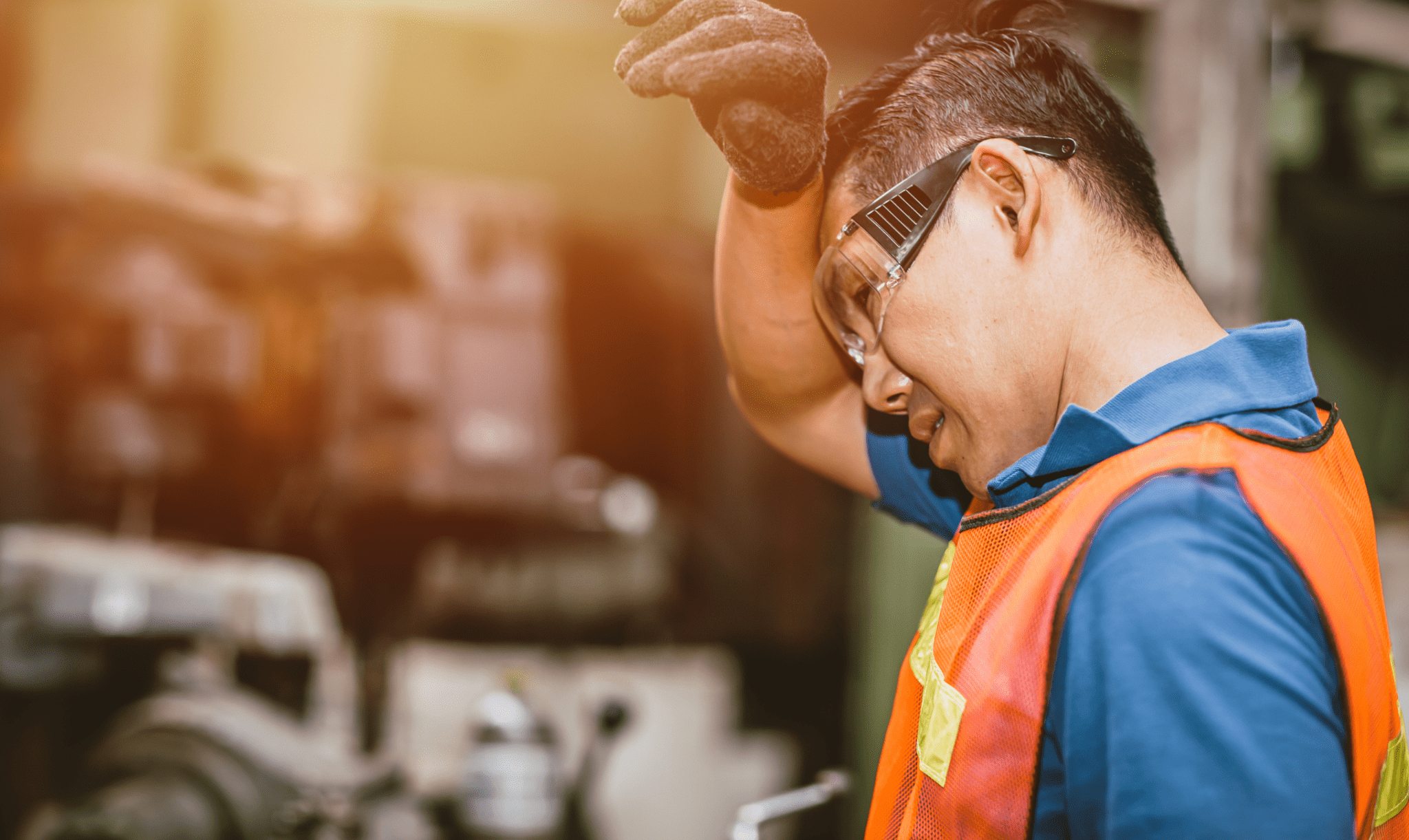 construction worker sweating