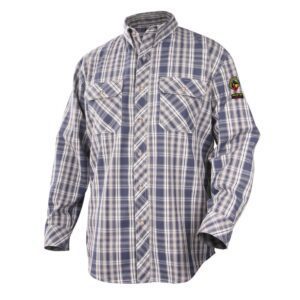 AR/FR Cotton Work Shirt, Blue Plaid WF2110-PB Front
