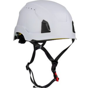 Vented, Industrial Climbing Helmet with Mips® Brain Protection System for Industrial Safety Helmets, ABS Shell, EPS Foam Impact Liner, HDPE Suspension, Wheel Ratchet Adjustment and 4-Point Chin Strap