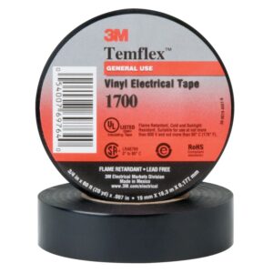 3M, Temflex™ 13 mil Black Friction Tape, 3/4 in x 60 ft: 3MS-571736
