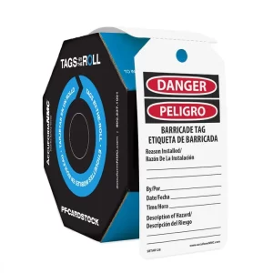 Accuform, Danger:Peligro Barricade Tag, Defective - Do Not Use- ACC-TAR-158