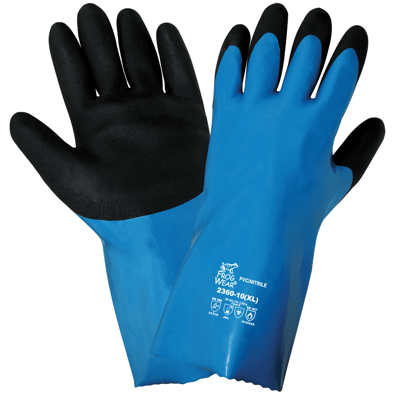 GGS, FrogWear® Premium Waterproof Antimicrobial 12" Chemical Handling Gloves: GGS-2360