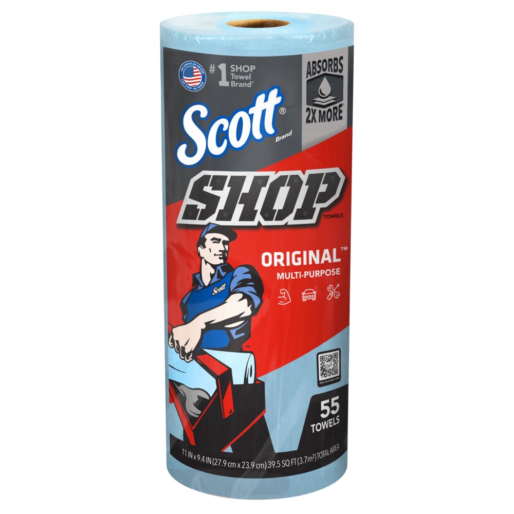 Kimberly Clark Scott Shop Towels, Blue, 11" X 10.4": KIM-75130