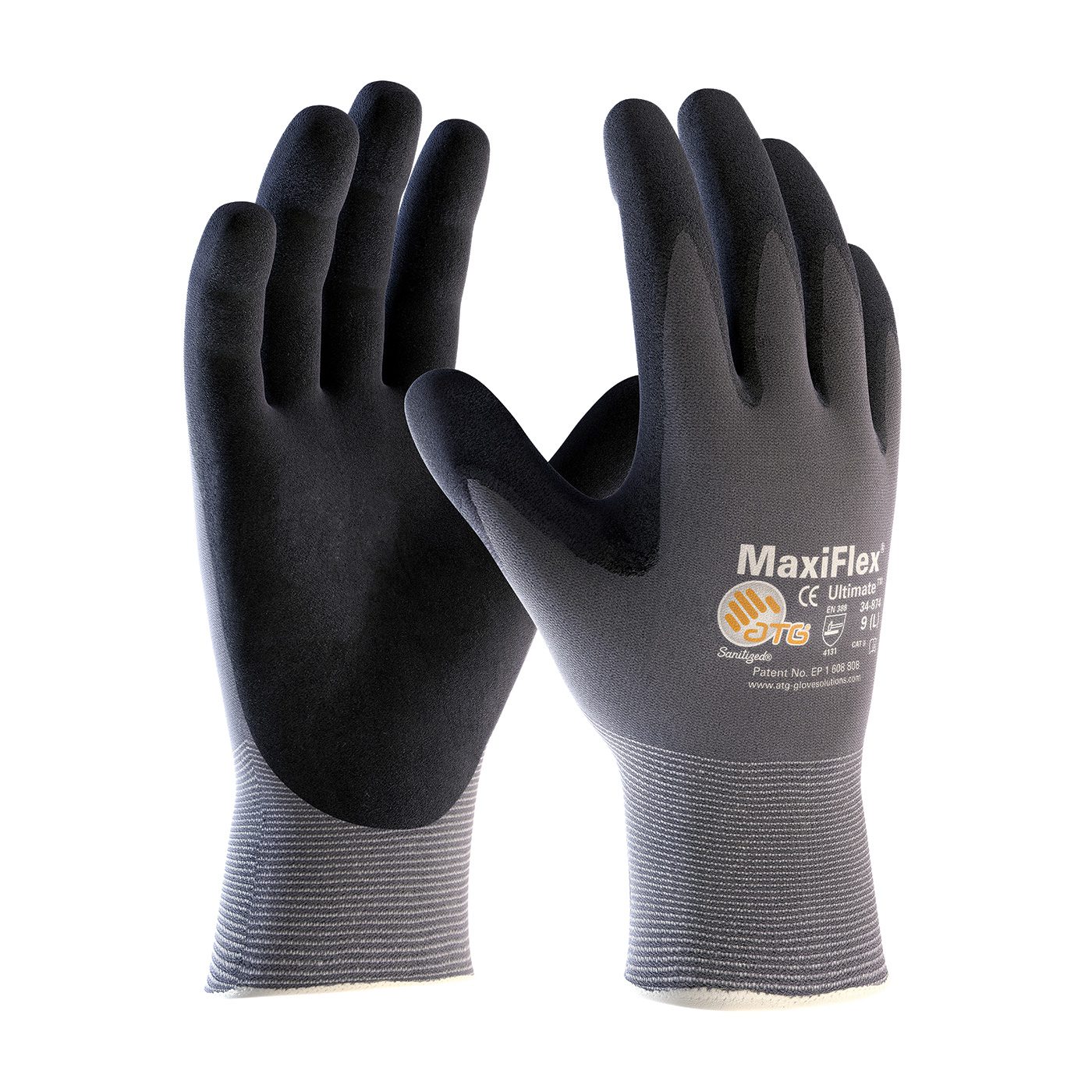 PIP, MaxiFlex® Ultimate™ Seamless Knit Nylon/Elastane Glove with Nitrile Coated MicroFoam Grip: PIP-34-874