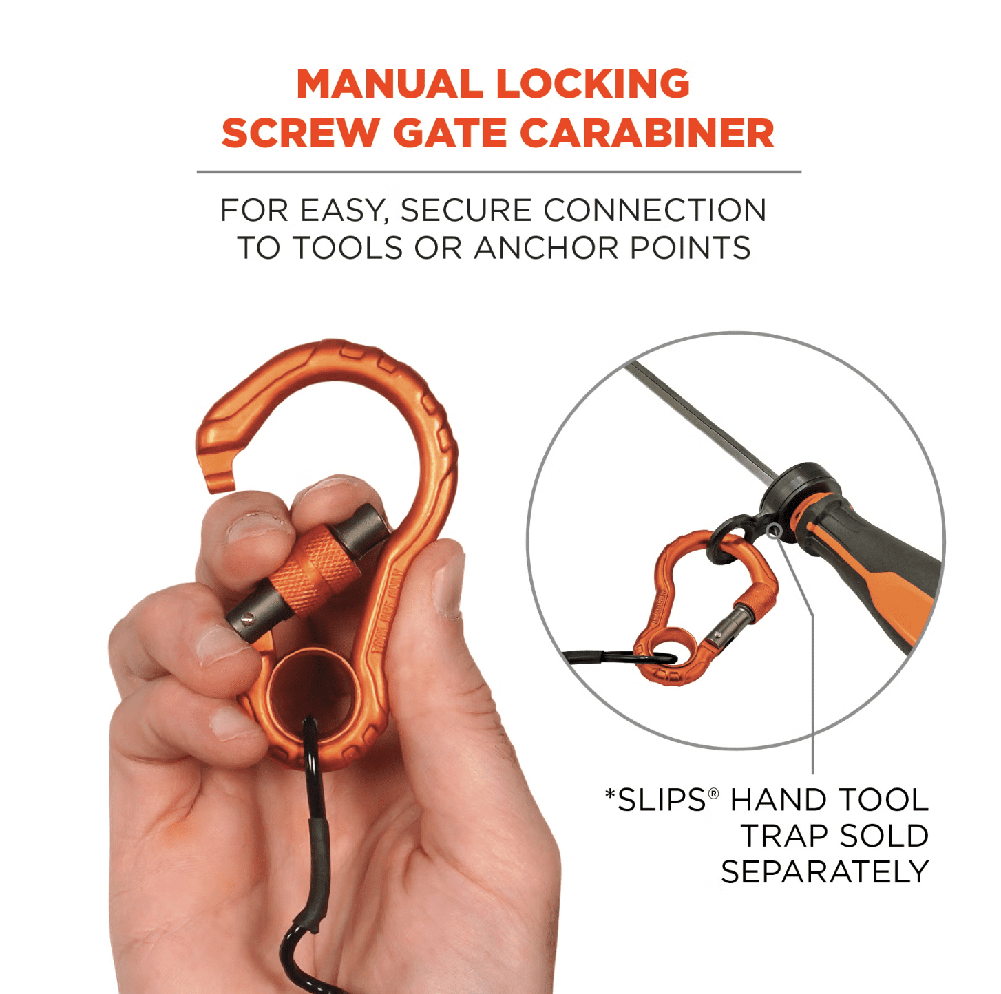 Ergodyne, Squids 3156 Coiled Tool Lanyard with Single Carabiner, 2lbs / 0.9kg: ERG-19161 - Image 3