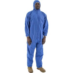Majestic Glove, ResisTEX FR SMS Anti-Static Coverall with Hood and Elastic Wrist & Ankle: